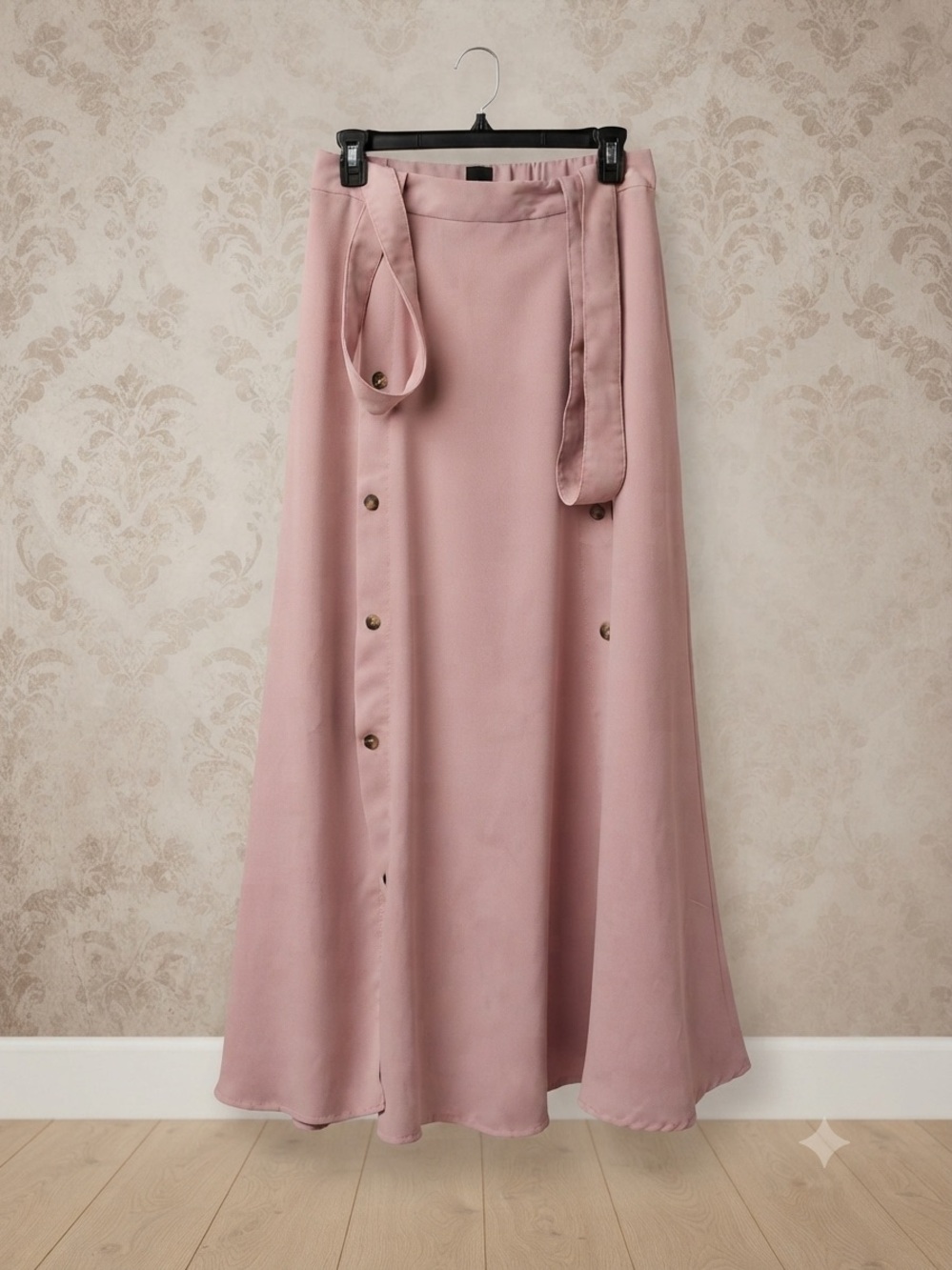 SHEIN Dusty Rose Maxi Skirt with Removable Waist Tie